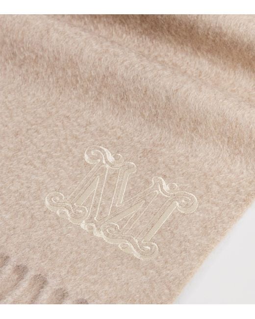 Max Mara Natural Cashmere Monogram Scarf