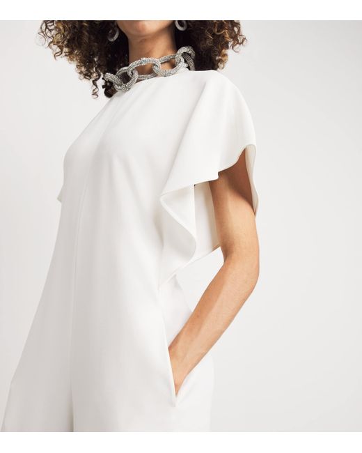Stella McCartney White Satin Crystal Embellished Jumpsuit