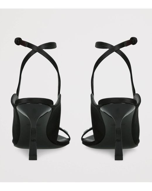 Victoria Beckham Black Leather Embellished Eliza Heeled Sandals 75