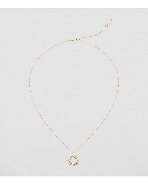 Cartier Metallic Medium White, Yellow And Rose Gold Trinity Necklace