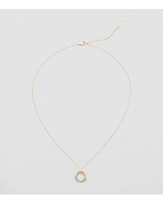 Cartier Metallic Medium White, Yellow And Rose Gold Trinity Necklace