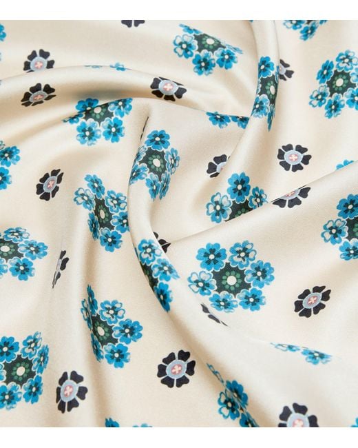 Weekend by Maxmara Metallic Silk Twill Floral Scarf