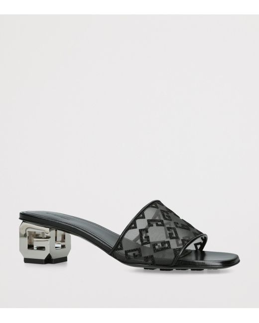 Givenchy Black Mesh G Cube Mules 45