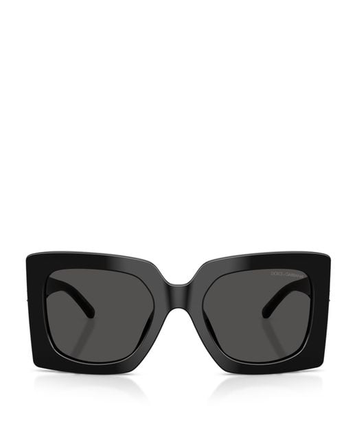 Dolce & Gabbana Black Embellished Square Sunglasses
