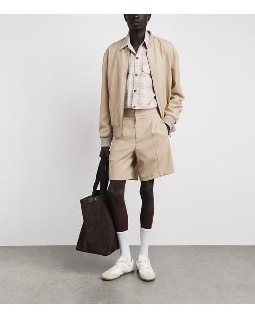 Isaia Natural Cotton-Silk Bomber Jacket for men