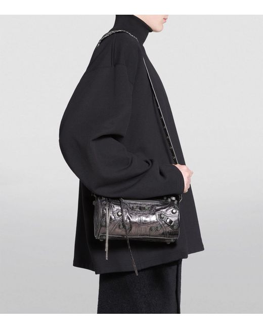 Balenciaga Black Leather Le Cagole Cylinder Shoulder Bag for men