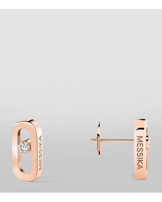 Messika Natural Rose Gold And Diamond Move Uno Earrings