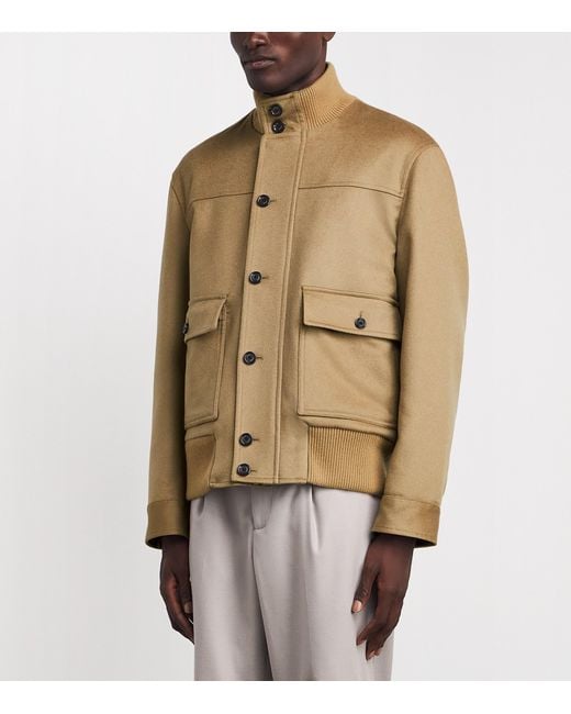 Lardini Natural Cashmere Bomber Jacket for men