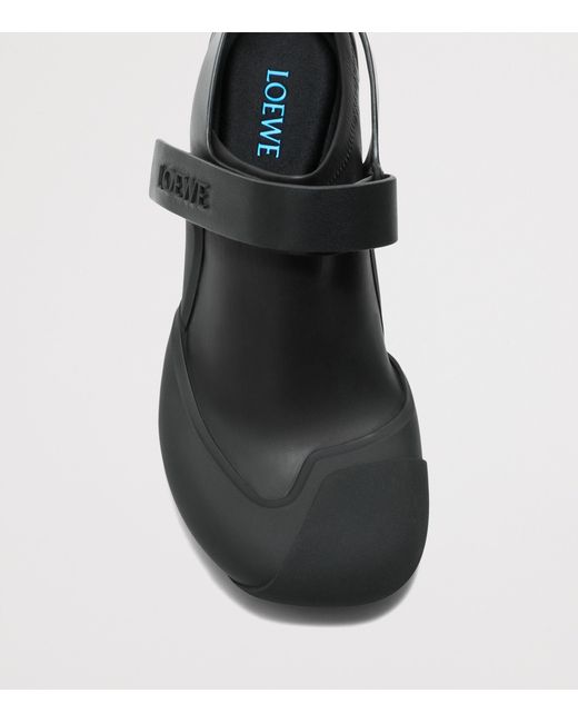 Loewe Black Leather Dive Slingback Mules 45