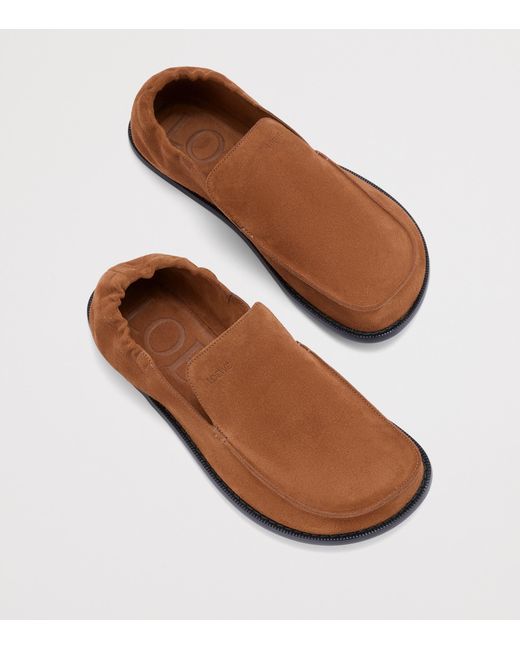 Loewe Brown Suede Flex Loafers for men