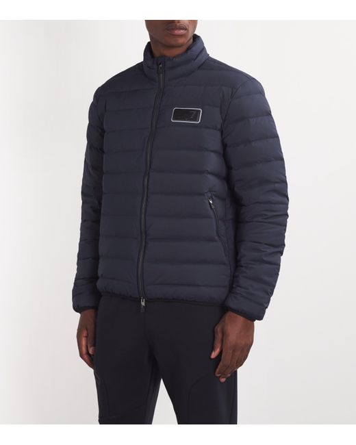 EA7 Blue Down-Filled Puffer Jacket for men