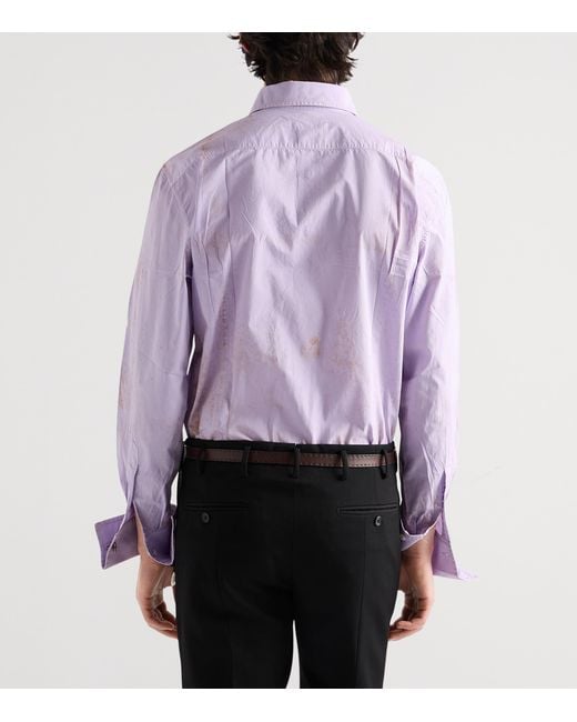 Prada Purple Cotton Vintage-Look Shirt for men