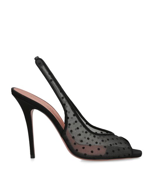AMINA MUADDI Black Mesh Kristina Slingback Sandals 105
