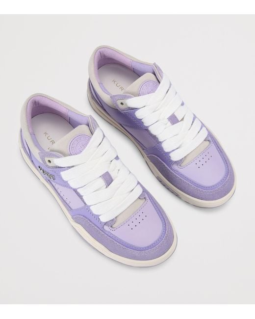 Kurt Geiger Purple Leather Hatton Sneakers