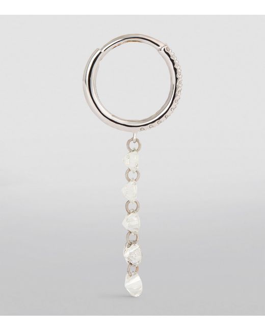 PERSÉE White And Diamond Circle Single Hoop Earring