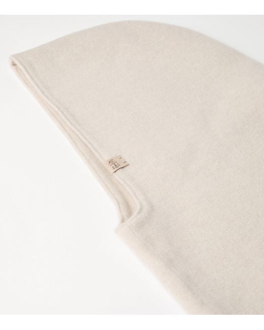 Brunello Cucinelli White Wool-Cashmere Flannel Balaclava