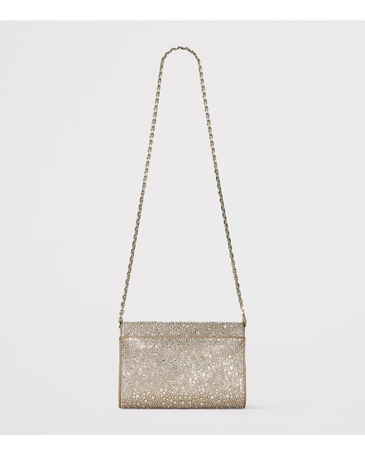 Jimmy Choo Metallic Crystal-Embellished Curve Clutch Bag