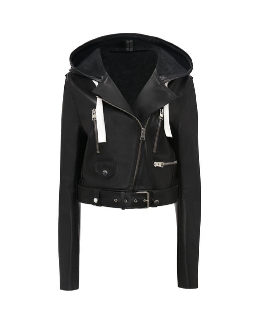 J.W. Anderson Black Hooded Leather Jacket