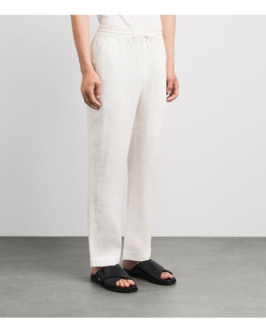 CHE White Linen Avila Drawstring Chinos for men