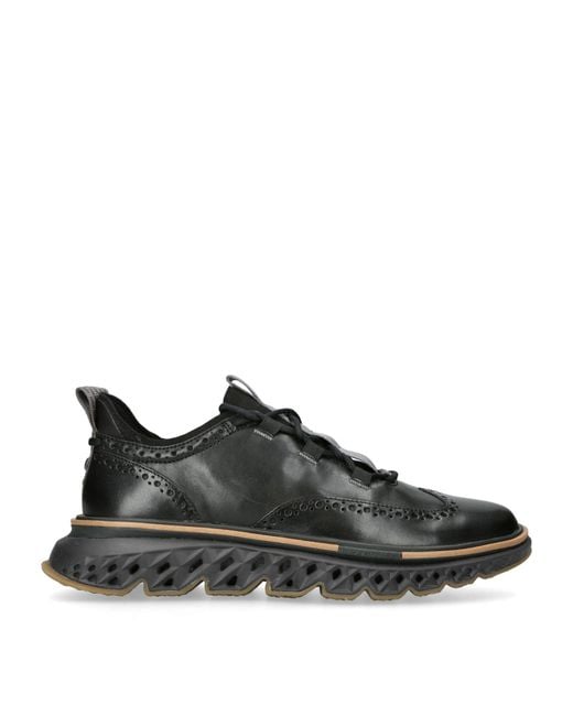 Cole Haan Black Leather 5.zerøgrand Wingtip Oxford Sneakers for men