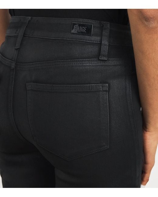 PAIGE Black Coated Cindy Mum Jeans