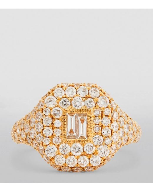 SHAY Metallic And Diamond Pavé New Modern Pinky Ring