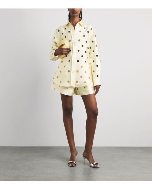 Sandro Natural Openwork Rhinestone Shirt