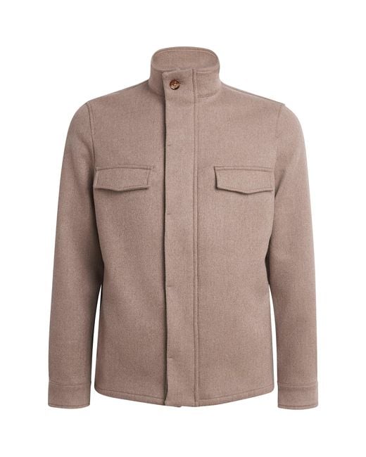 Marco Pescarolo Brown Stretch-Cashmere Titan Jacket for men