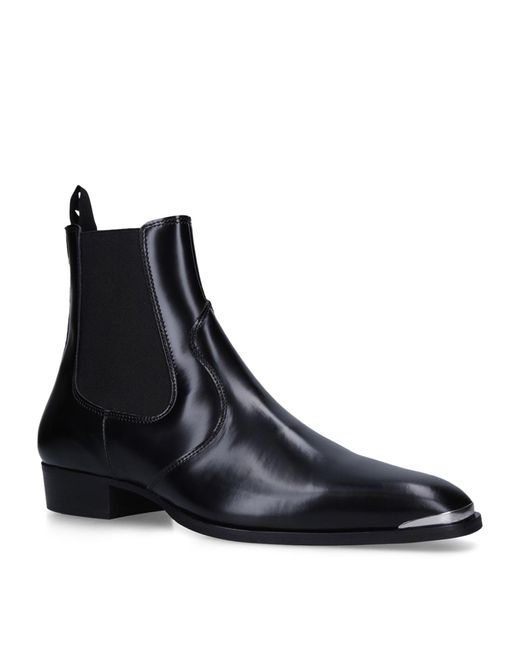 Kurt Geiger Black Leather Gild Chelsea Boots for men
