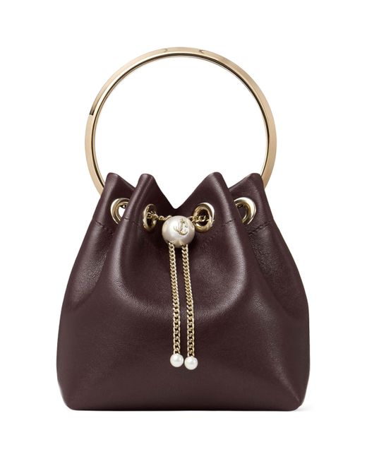 Jimmy Choo Brown Leather Bon Bon Top-Handle Bag