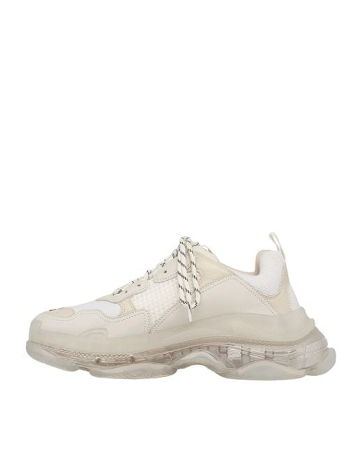 Balenciaga White Leather Triple S Sneakers