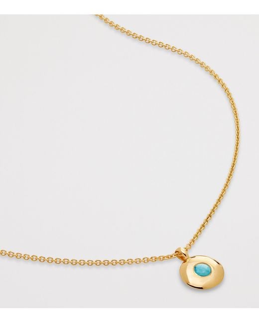 Monica Vinader Metallic Vermeil And Turqouise May Birthstone Necklace