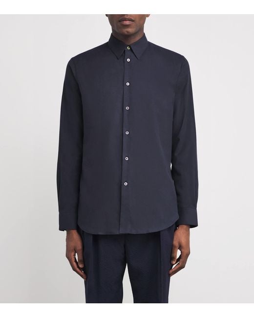 Paul Smith Blue Brushed Cotton Shirt for men