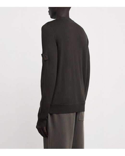 Stone Island Black Wool Ghost Sweater for men