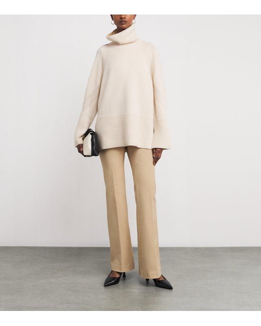 Joseph Natural Stretch-Gabardine Tafira Flared Trousers