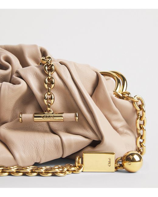 Chloé Natural Leather Plissé Shoulder Bag