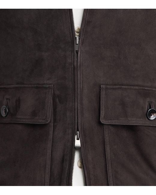 Agnona Black Suede Jacket for men