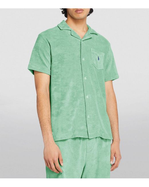 Polo Ralph Lauren Green Terry Towelling Polo Shirt for men