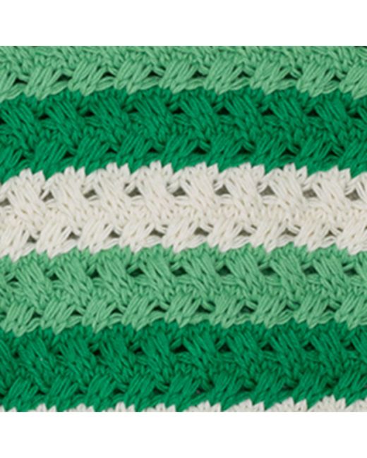 Chinti & Parker Green Crochet Striped Sweater