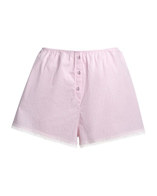 Skims Pink Cotton Poplin Sleep Shorts