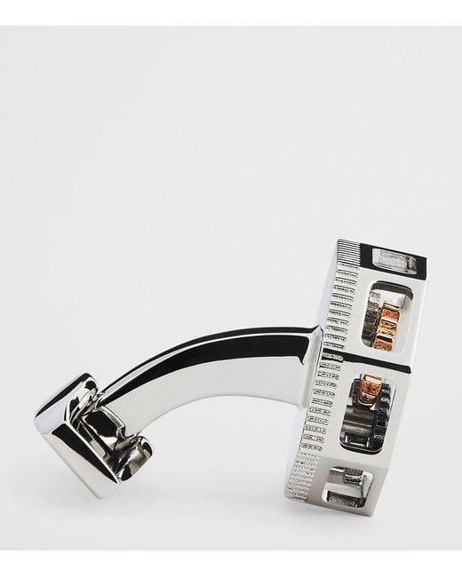 Tateossian Black Palladium Octo Gear Cufflinks for men