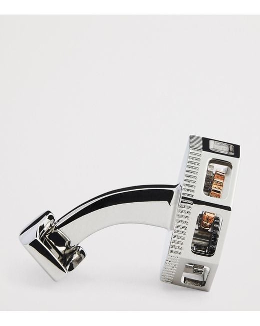 Tateossian Black Palladium Octo Gear Cufflinks for men