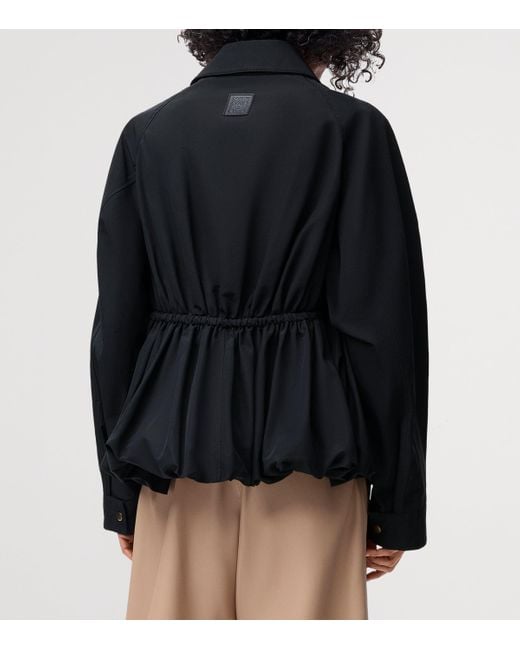 Loewe Black Cotton-Blend Gathered Jacket