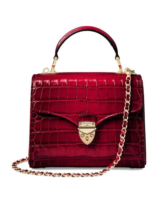 Aspinal Red Midi Mayfair Top-Handle Bag