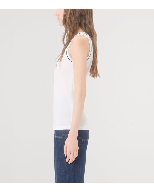 Valentino White Cotton Vlogo Tank Top