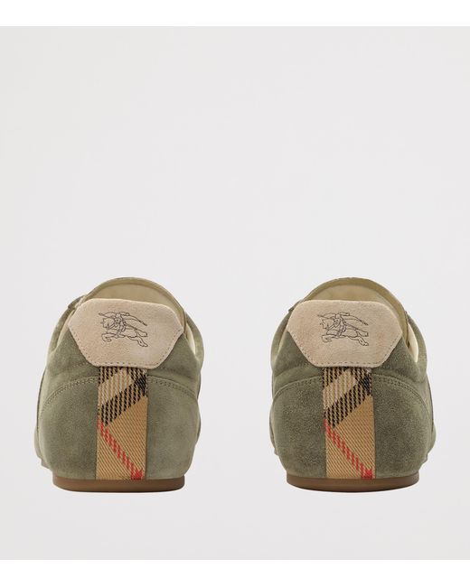Burberry Green Suede Knight Runner Sneakers for men