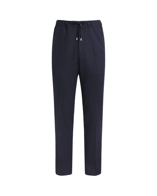 FIORONI CASHMERE Blue Virgin Wool Straight Chinos for men