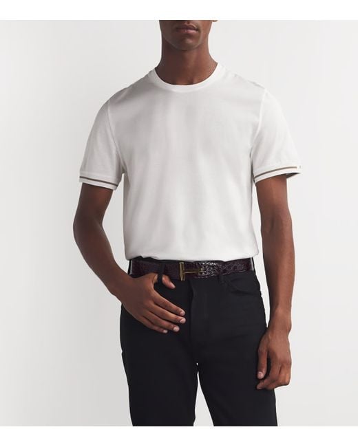Tom Ford Natural Leather Reversible T Icon Belt for men