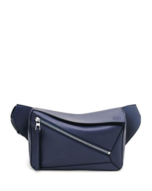 Loewe Blue Small Leather Puzzle Belt Bag for men