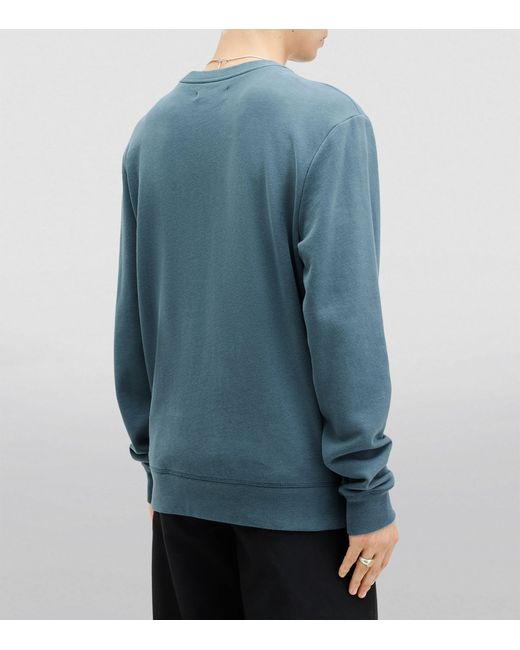 AllSaints Blue Cotton Raven Sweatshirt for men